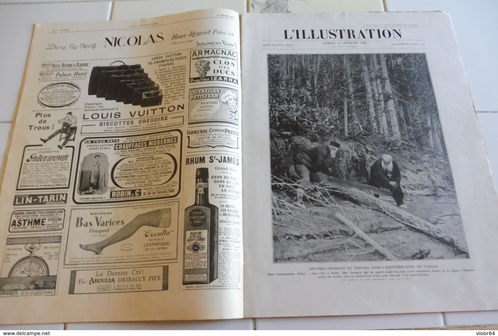 L'ILLUSTRATION 13 FEVRIER 1926-NORD CANADA-CARTE REPARTITION ARMEE  ALLEMANDE-PETAIN EN ESPAGNE-OBLATS-LA CIERVA - L'Illustration