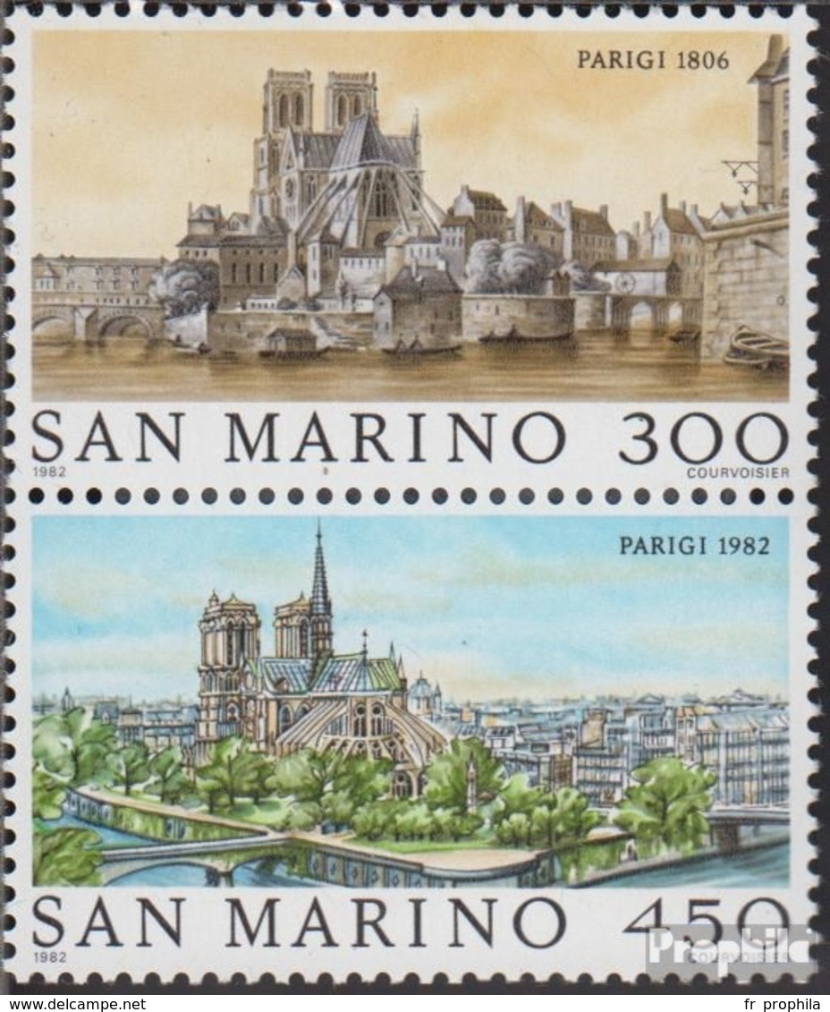 San Marin 1261-1262 Couple (complète. Edition.) Neuf Avec Gomme Originale 1982 Weltstädte: Paris - Nuovi