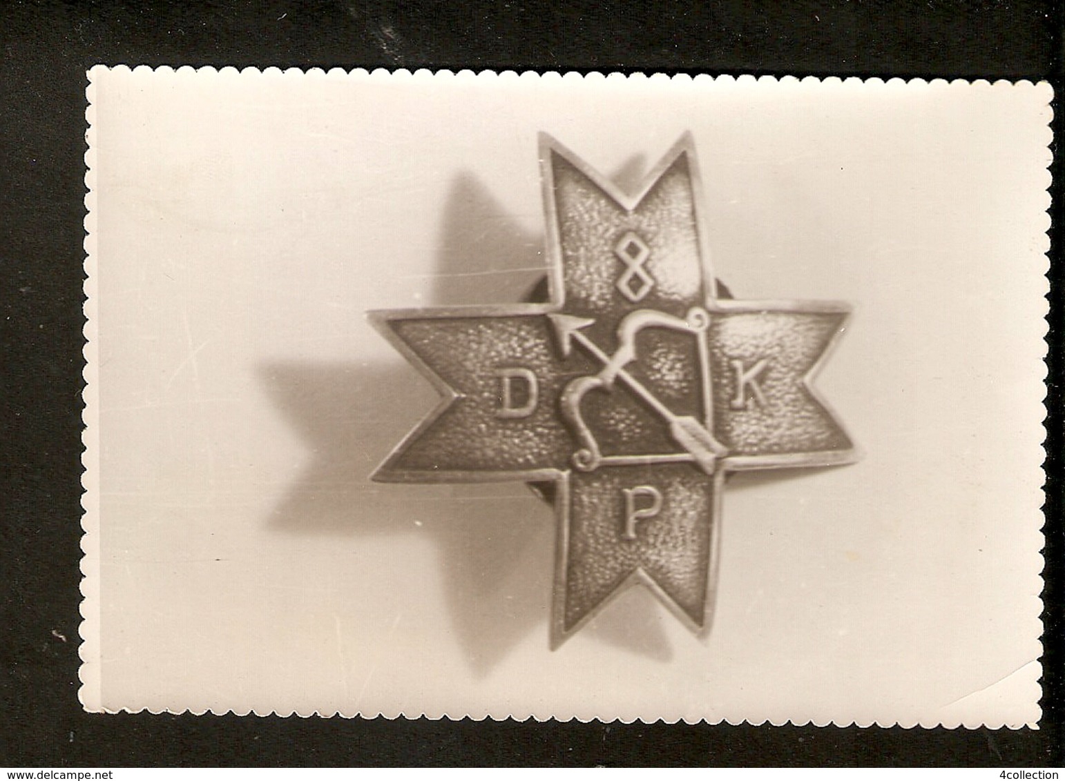 K. Old Real Photo Latvia Pin Order Badge Medal Token Of 8. Daugavpils Regiment Latvia Liberation Of Latgale - Photographs