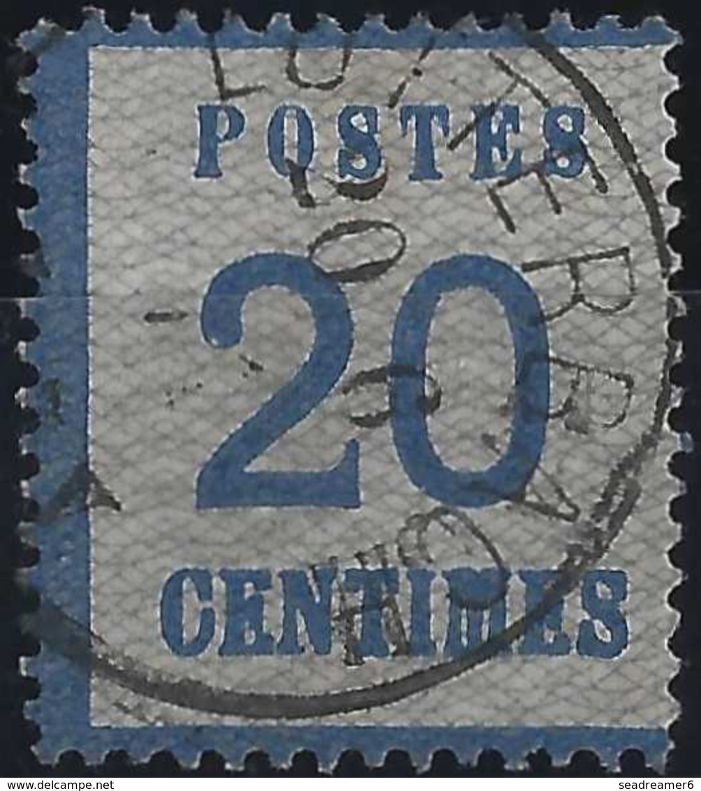 FRANCE Alsace Lorraine Occupation N°6, 20 Bleu Oblitéré Cachet Allemand De Lutterbach En Noir - Altri & Non Classificati