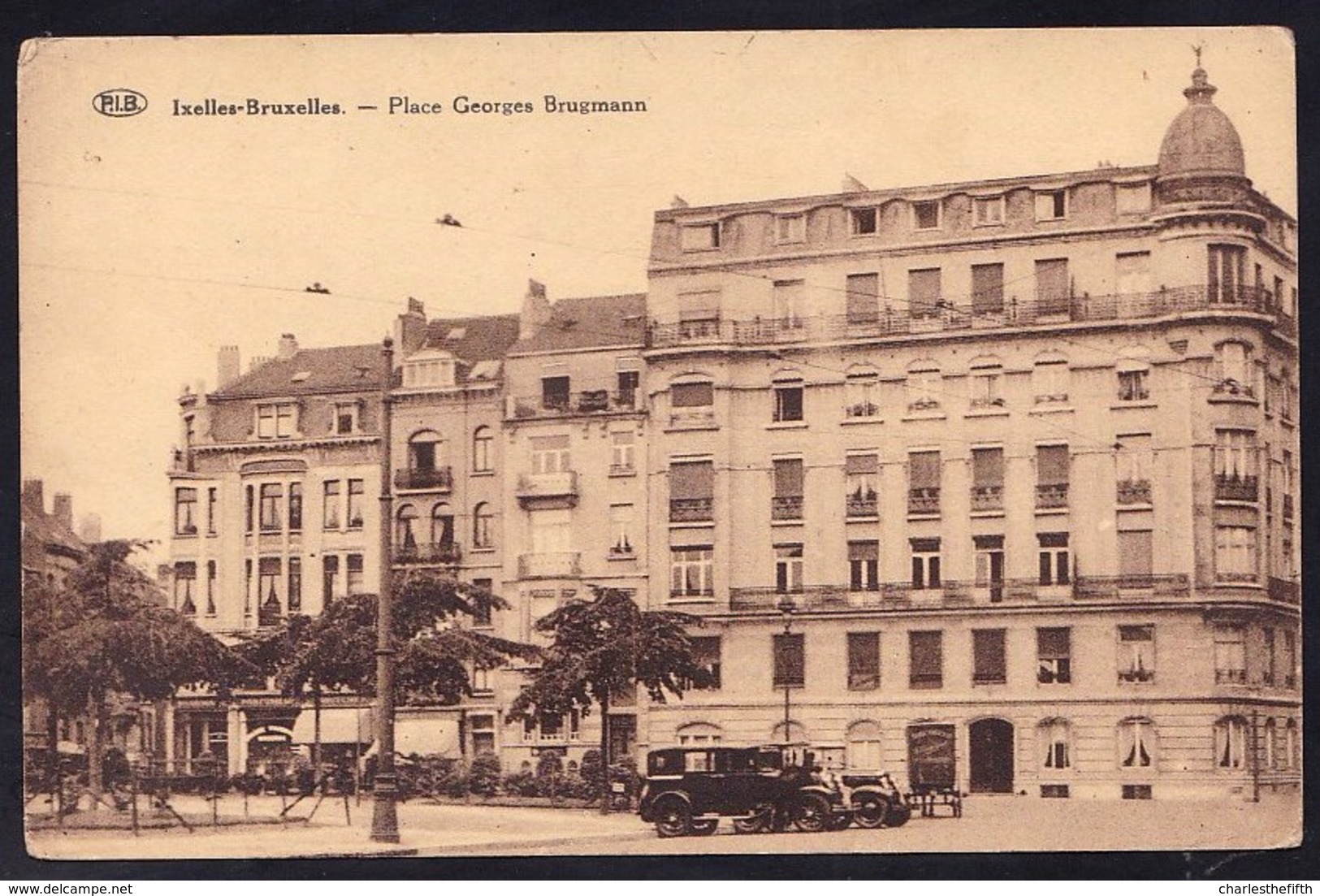 IXELLES ELSENE - BRUXELLES - PLACE GEORGES BRUGMANN AVEC OLDTIMERS - RARE !! - Elsene - Ixelles