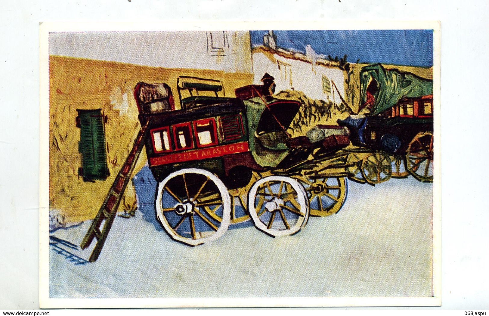 Carte Tableau Van Gogh Diligence  Cachet Saint Louis Sur Carré Marianne Gandon - Peintures & Tableaux
