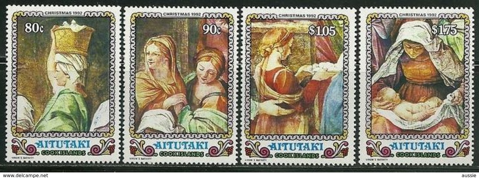 Aitutaki 1992 Yvertn° 520-523 *** MNH Cote 10 Euro Noël Christmas Kerstmis - Aitutaki