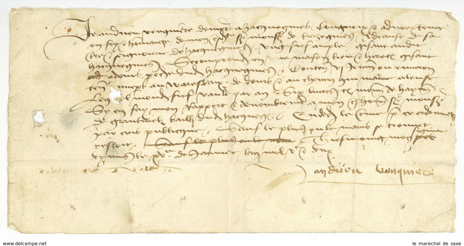 Hacquegnies ATH Belgique 1502 Foy Et Hommage Andrieu Venquiere A M De TRAZEGNIES - Manuscripts