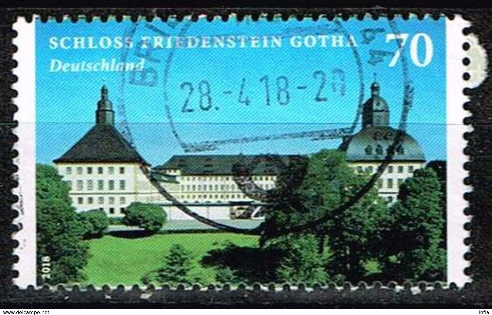 Bund 2018, Michel# 3366 O Burgen Und Schloesser: Schloss Friedenstein Gotha - Oblitérés