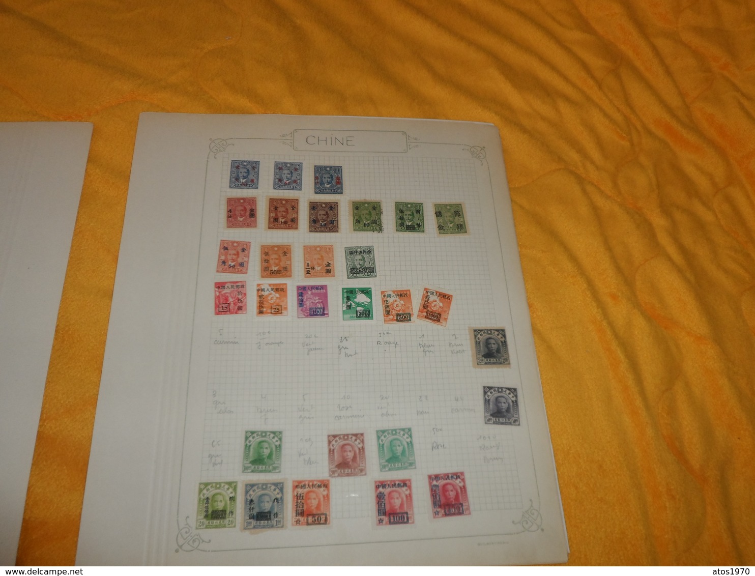 LOT DE 338 TIMBRES NEUFS ET OBLITERES ANCIENS CHINE SUR LANGUETTE A IDENTIFIER...