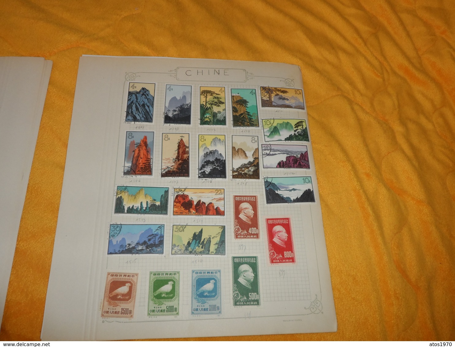 LOT DE 338 TIMBRES NEUFS ET OBLITERES ANCIENS CHINE SUR LANGUETTE A IDENTIFIER...