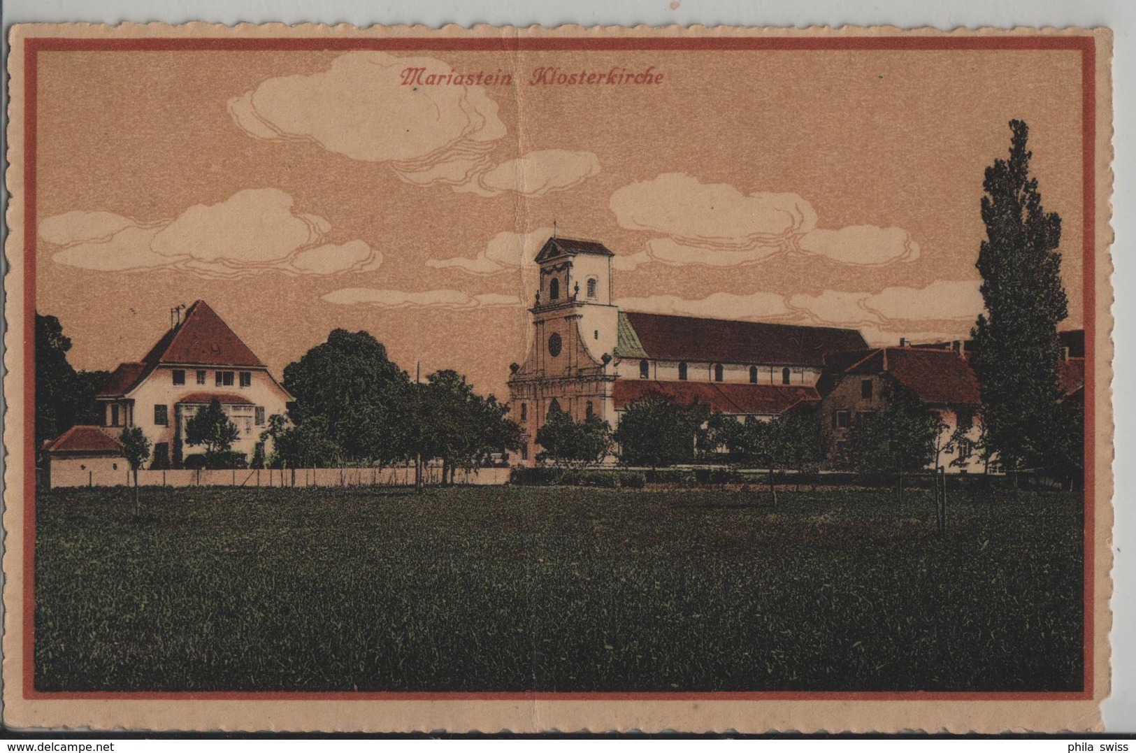 Mariastein - Klosterkirche - Litho Guggenheim - Metzerlen-Mariastein