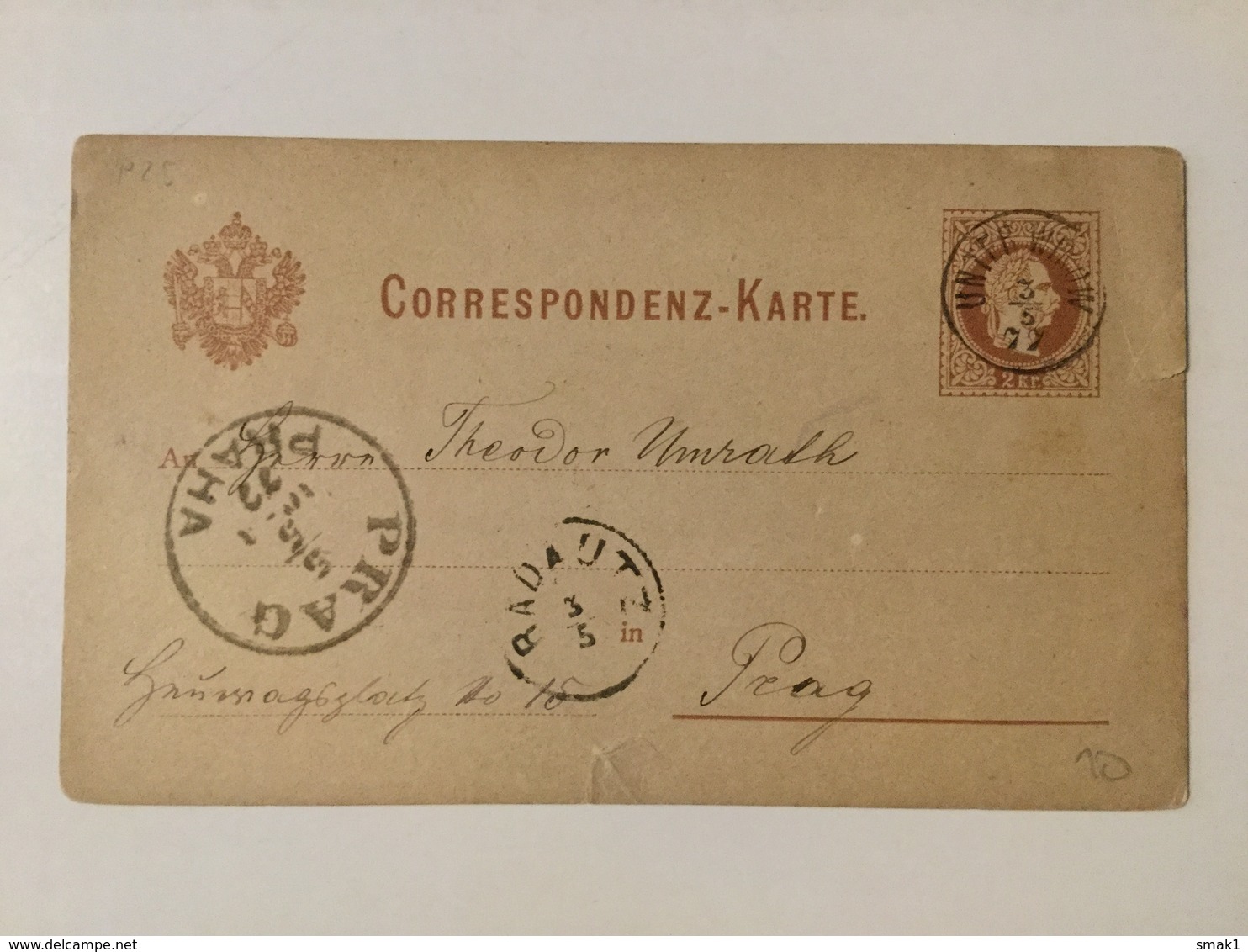 AK   POLAND  BUKOWINA  RADAUTZ   UNTER WIROW    POSTALCARD    1877 - Briefe U. Dokumente