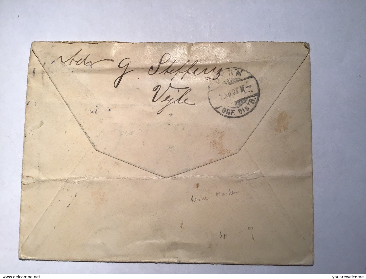 Denmark 1907 VEILE Rare POSTAL STATIONERY CUT OUT FRANKING Cover >Bern Schweiz(Danmark  Brief Dänemark Ganzsache - Covers & Documents