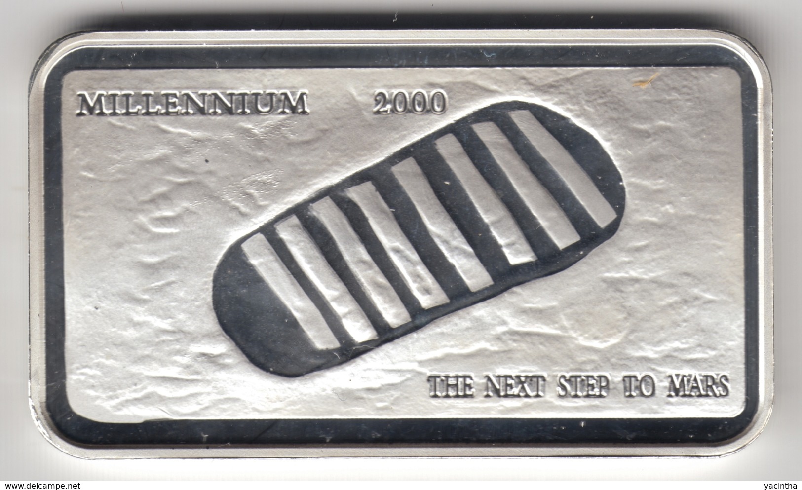 @Y@  Congo   10 Francs  2000  Millenium  Eerste Stap Naar Mars  Zilver  KM 32 - Kongo (Dem. Republik 1998)