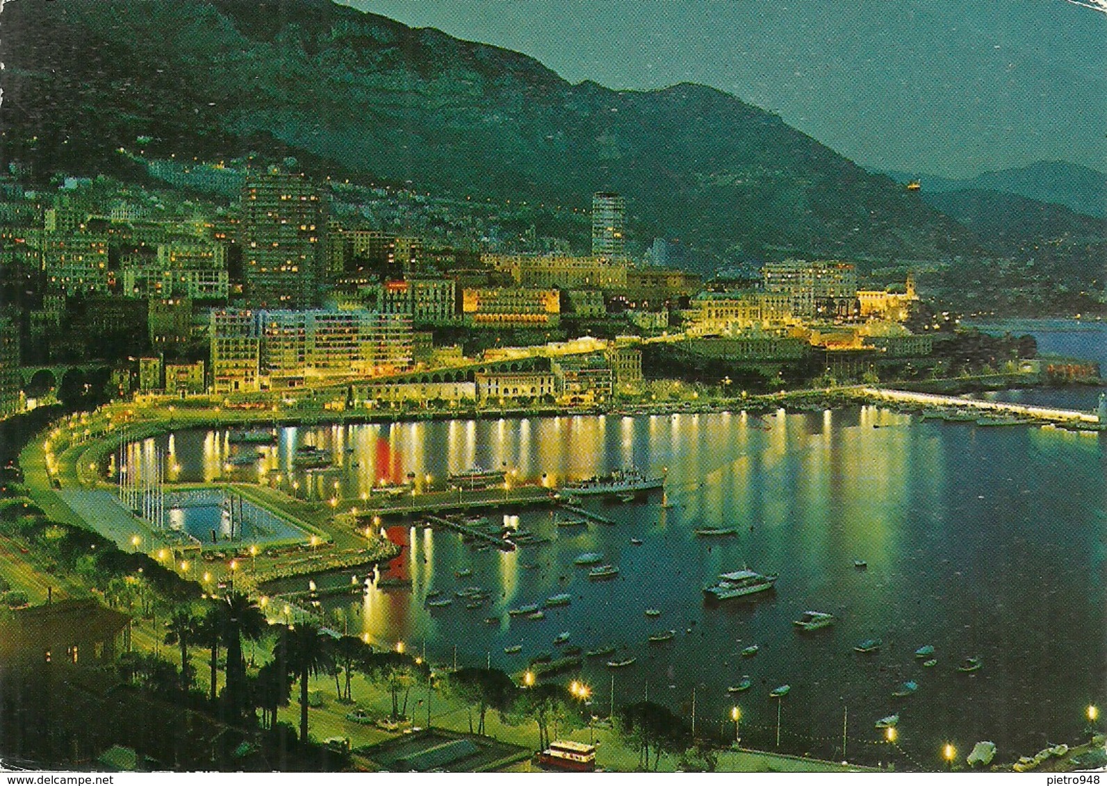 Principaute De Monaco, Montecarlo, Vue Generale La Nuit, General View At Night, Panorama Notturno - Viste Panoramiche, Panorama