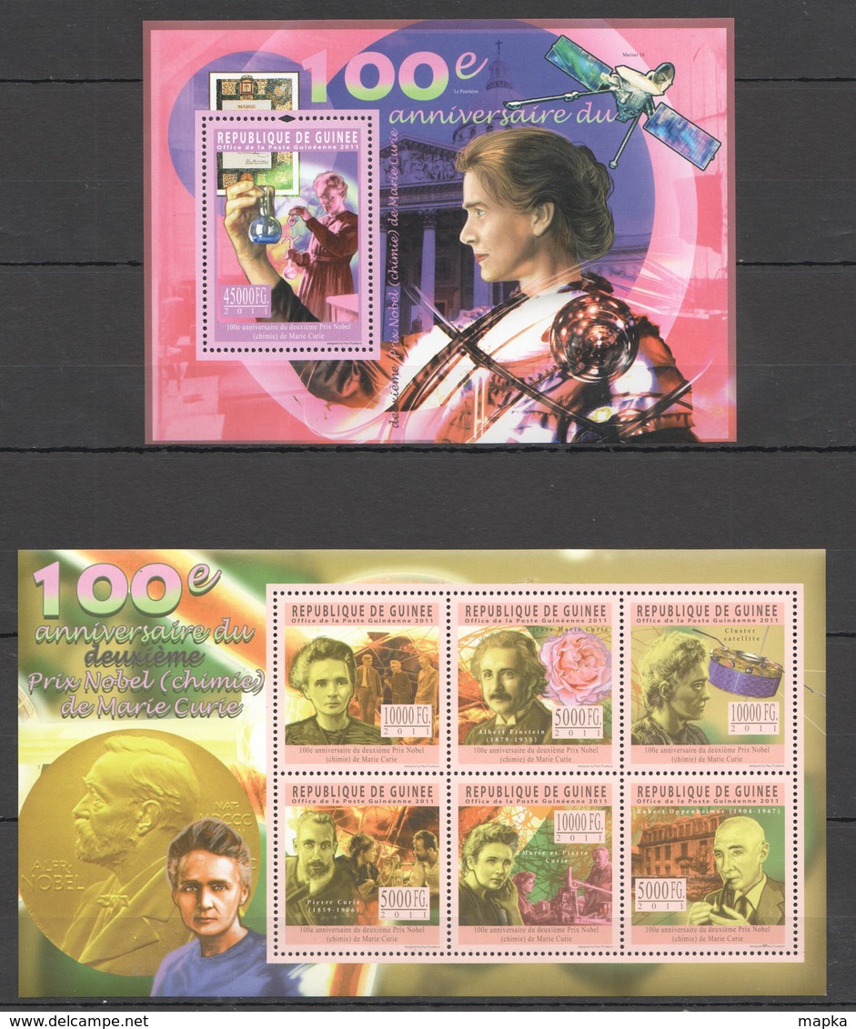 Y678 2011 GUINEE GUINEA SCIENCE ANNIVERSARY NOBEL PRIZE MARIE CURIE KB+BL MNH - Prix Nobel