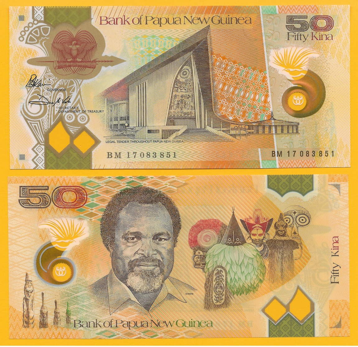 Papua New Guinea	50 Kina P-new 2017 (2018) UNC - Papouasie-Nouvelle-Guinée