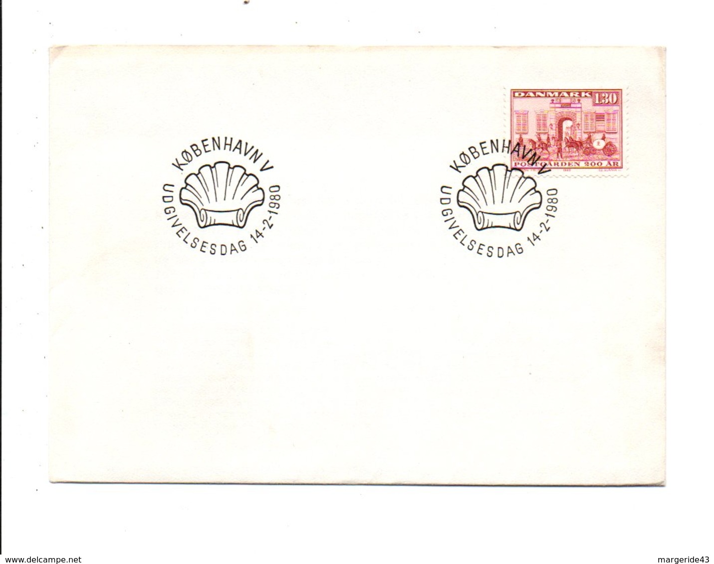 DANEMARK 1980 200 ANS MAISON DE LA POSTE COPENHAGUE - Maschinenstempel (EMA)