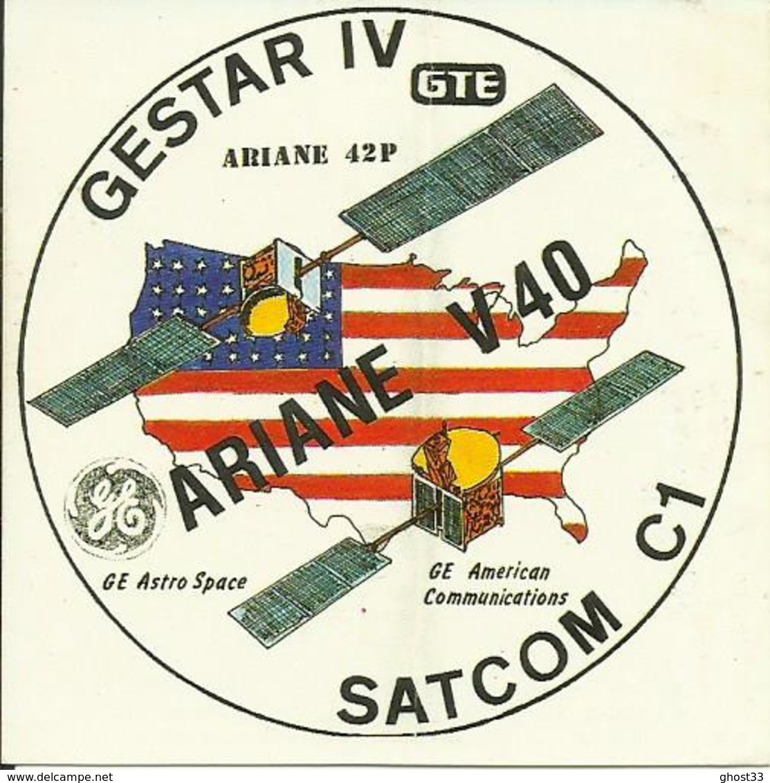 Autocollant Lancement ARIANE V40 Du 20 Novembre 1990 - CLUB PHILATELIQUE DE KOUROU - ESPACE - Autocollants