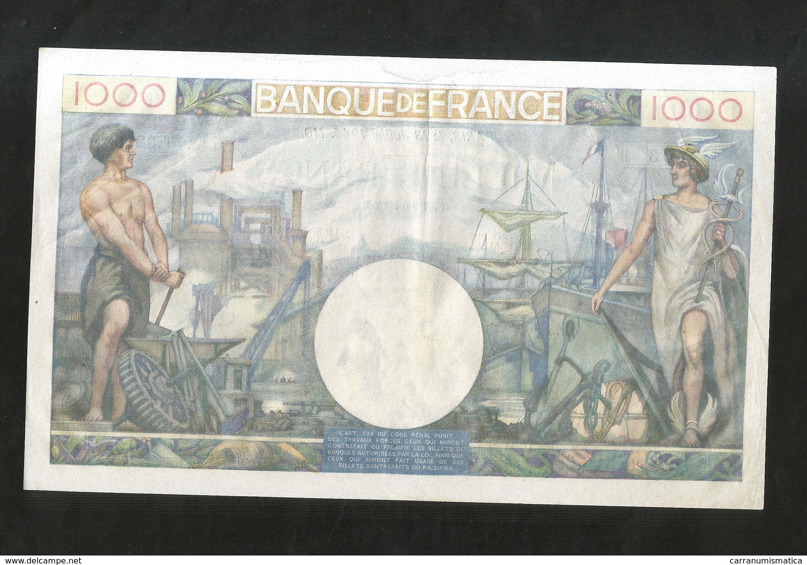 FRANCE - BANQUE De FRANCE - 1000 Francs COMMERCE ET INDUSTRIE ( 13 - JUILLET - 1944 GB. ) - 1 000 F 1940-1944 ''Commerce Et Industrie''