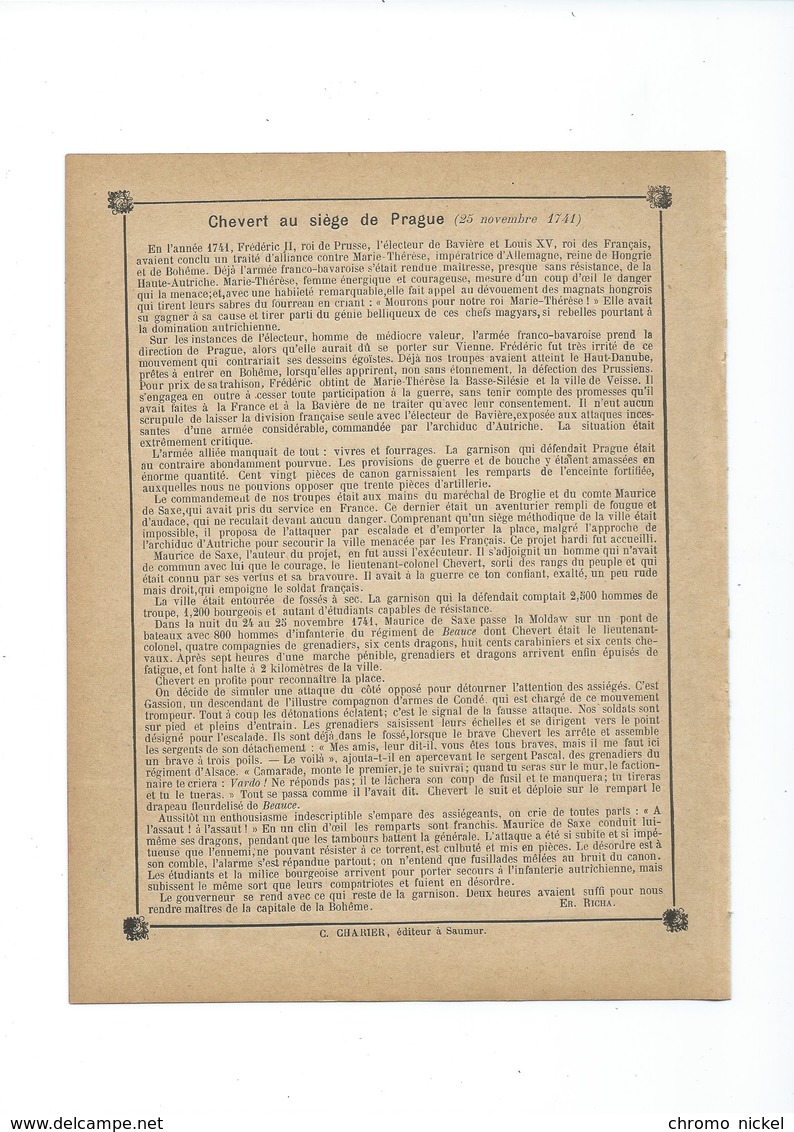 Héros De L'Armée Française Chevert Prague Vardo/Ne Réponds Pas Couverture 220 X 175 TB 3 Scans - Protège-cahiers