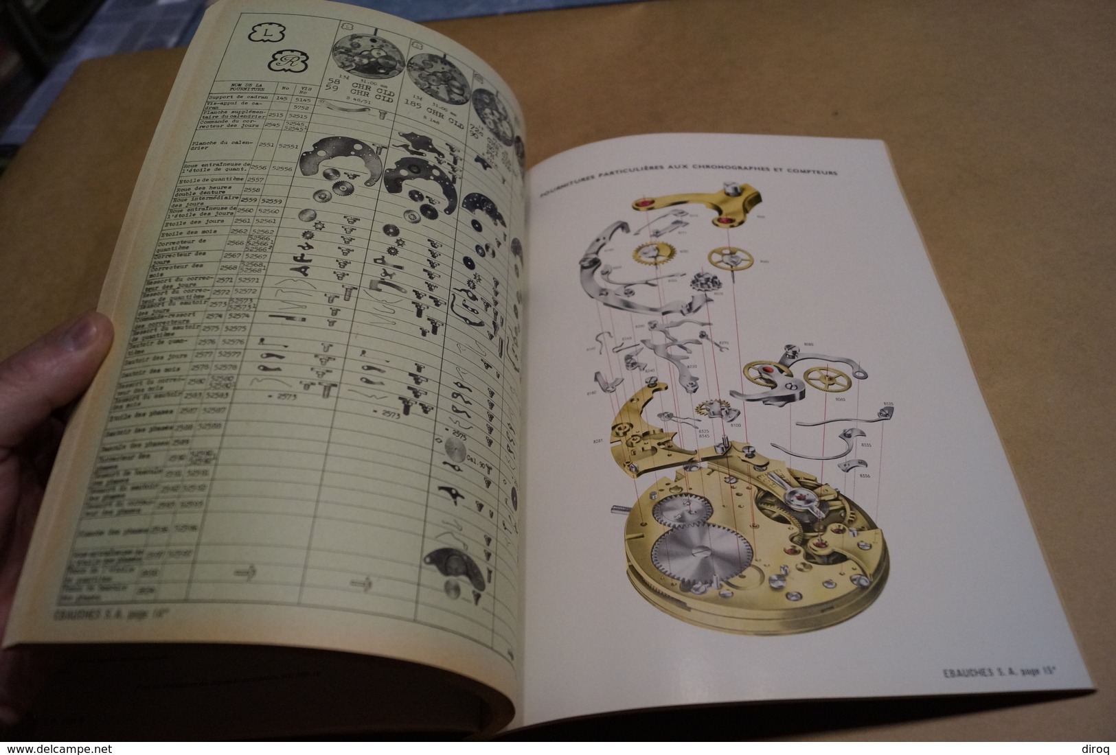 ancien catalogue d'Horlogerie Suisse,Ebauche S.A.Neuchatel,complet,28 Cm. sur 21,5 Cm.