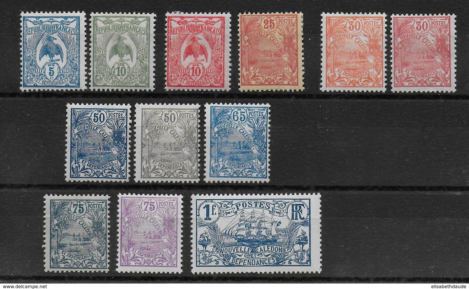 CALEDONIE - YVERT N°114/125 * / MH - COTE = 15 EUR. - CHARNIERE CORRECTE - Unused Stamps