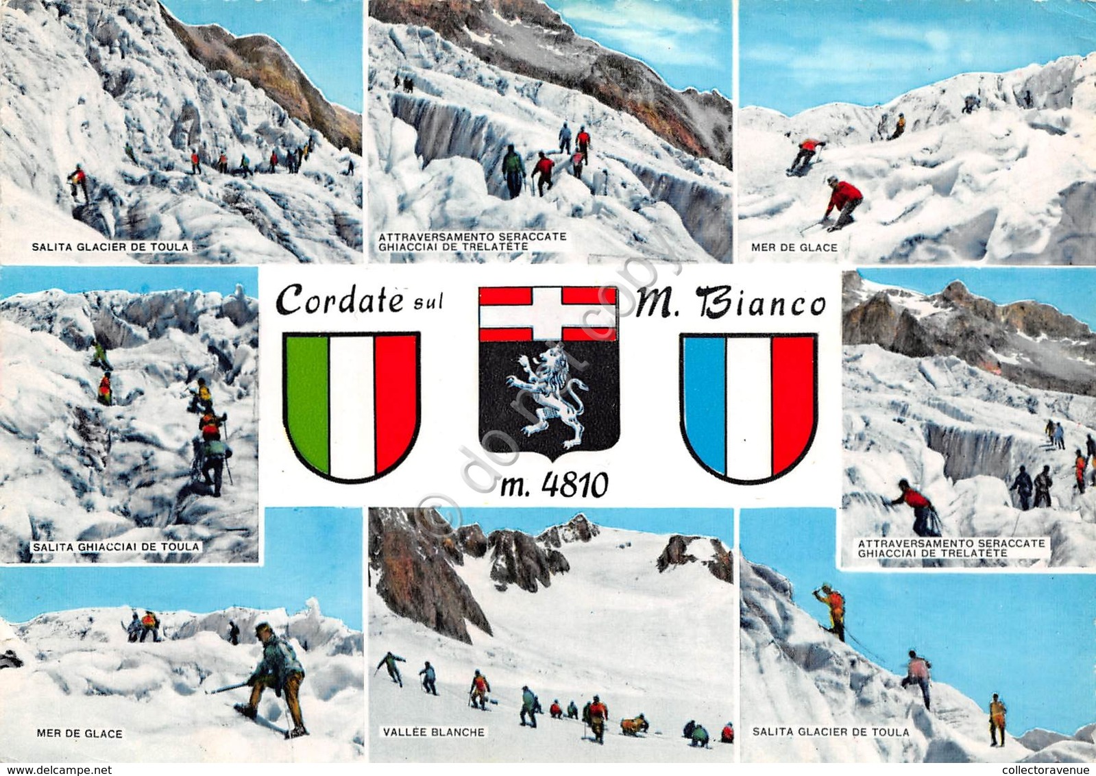 Cartolina Monte Bianco Cordate 8 Vedute  (Aosta) - Altri & Non Classificati