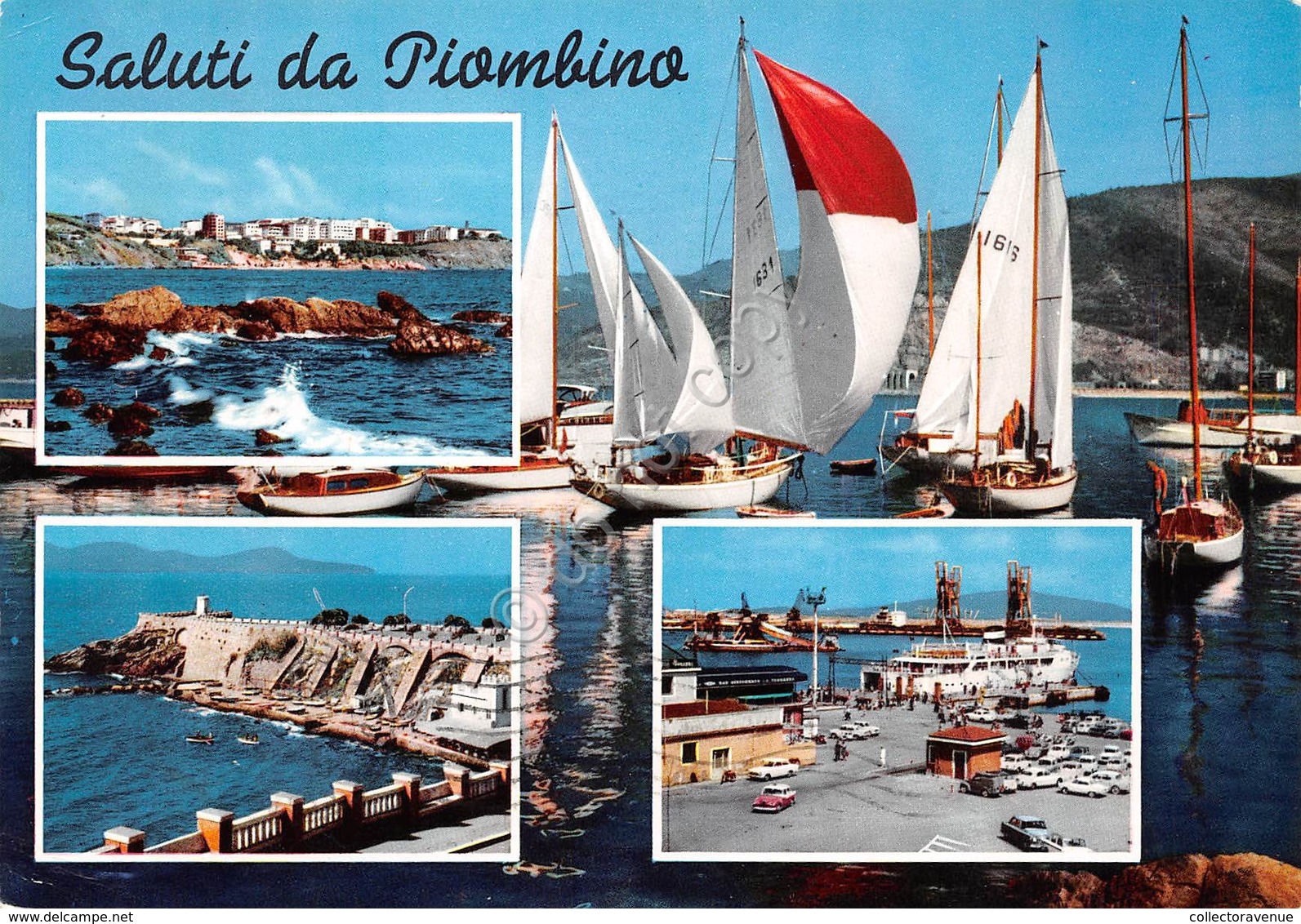 Cartolina Piombino 4 Vedute Barche 1965 (Livorno) - Livorno