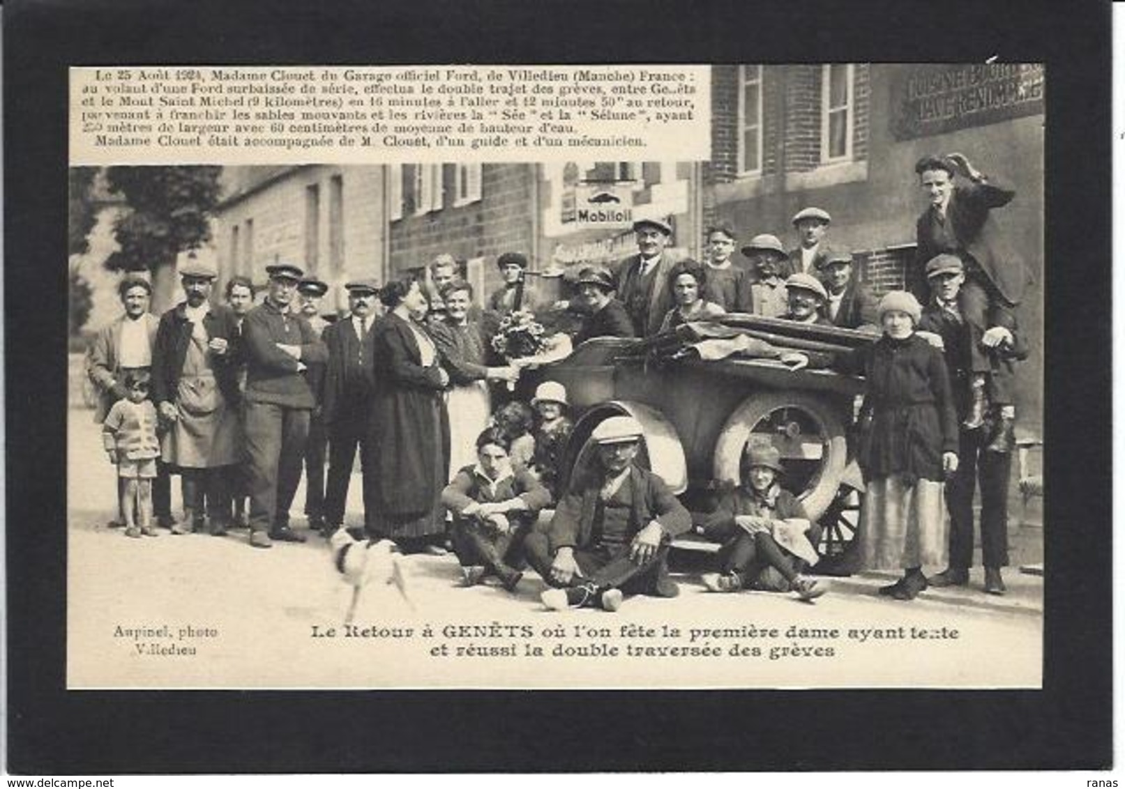 CPA Manche 50 Villedieu Voiture Automobile FORD Garage Non Circulé Publicité CLOUET - Villedieu