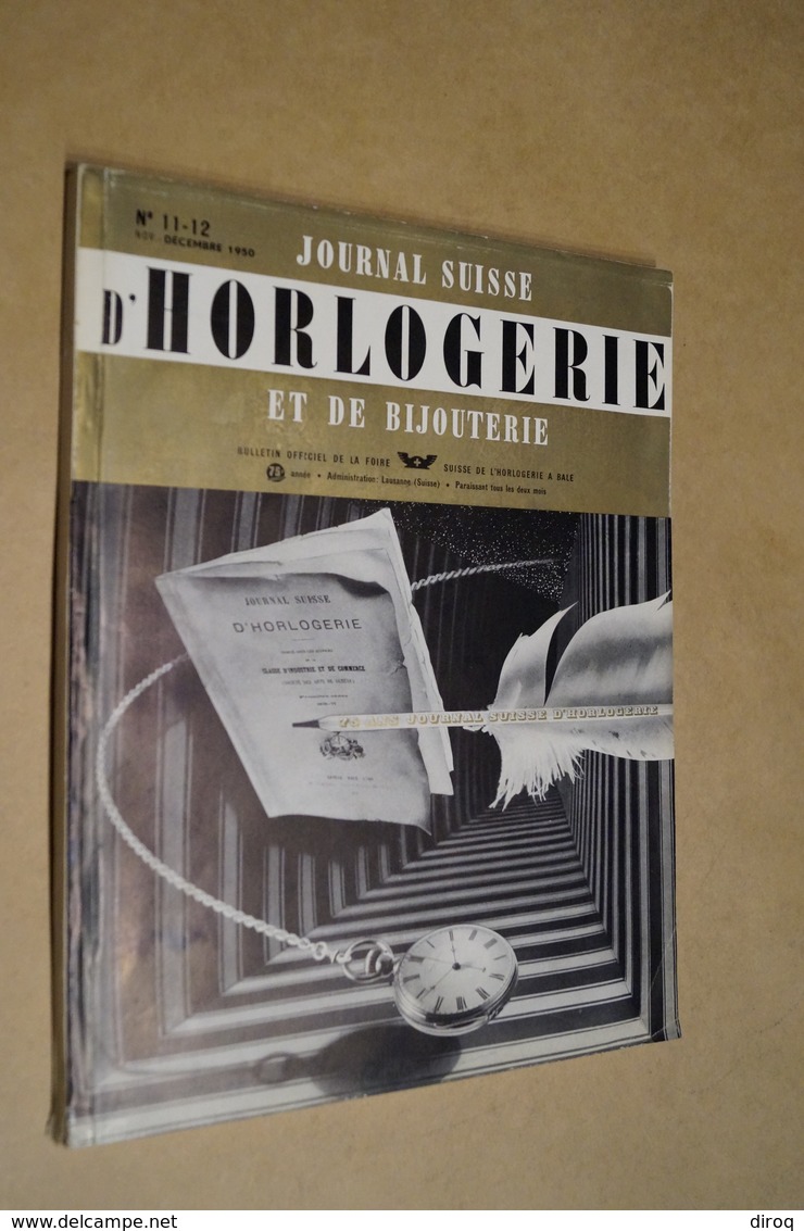 Ancien Catalogue 1950,Journal Suisse D'Horlogerie Et Bijouterie,complet,26 Cm. Sur 20 Cm. - Watches: Old