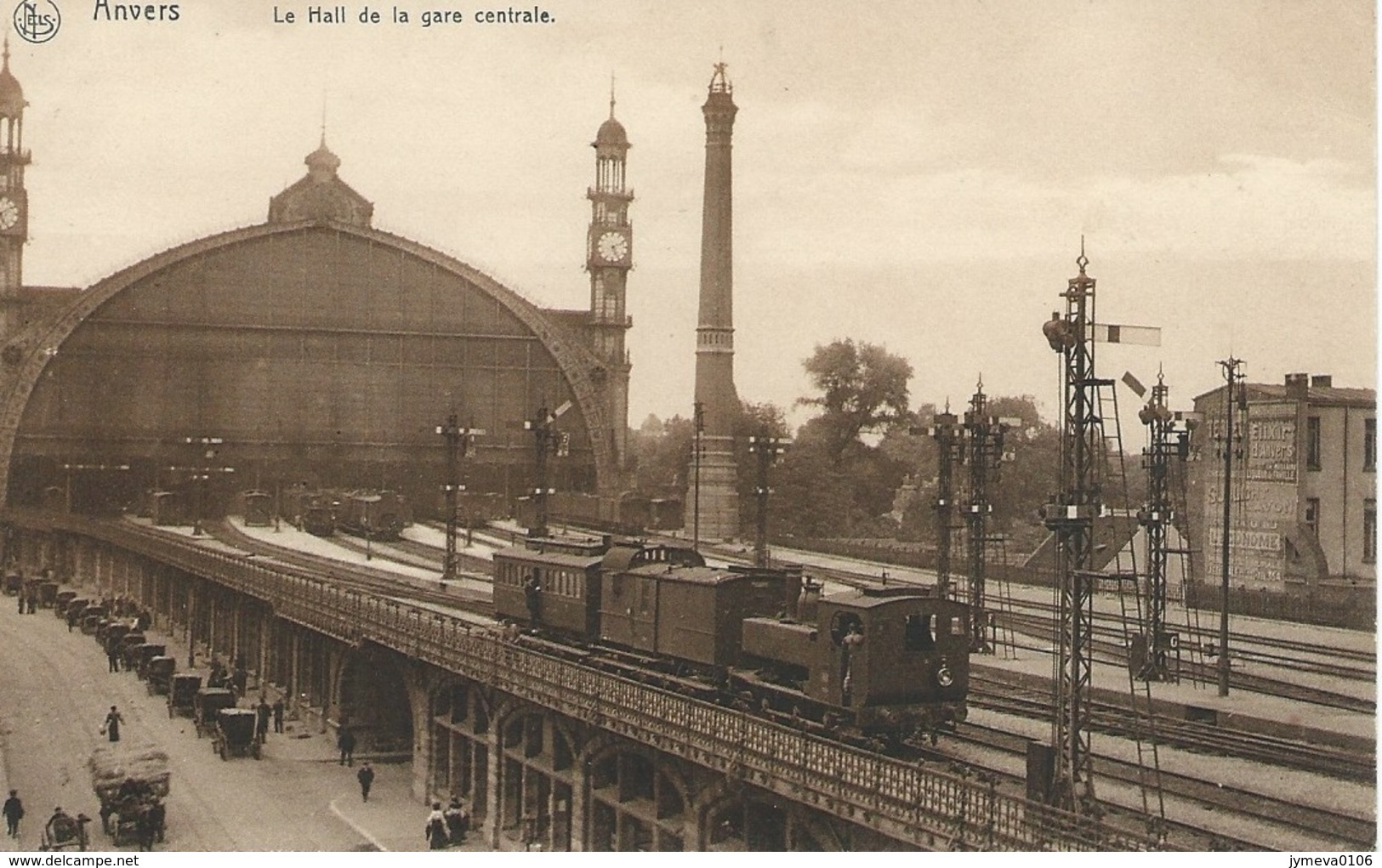 Entrée De La Gare De Anvers Central Avec Locomotives Vapeur. - Gares - Avec Trains