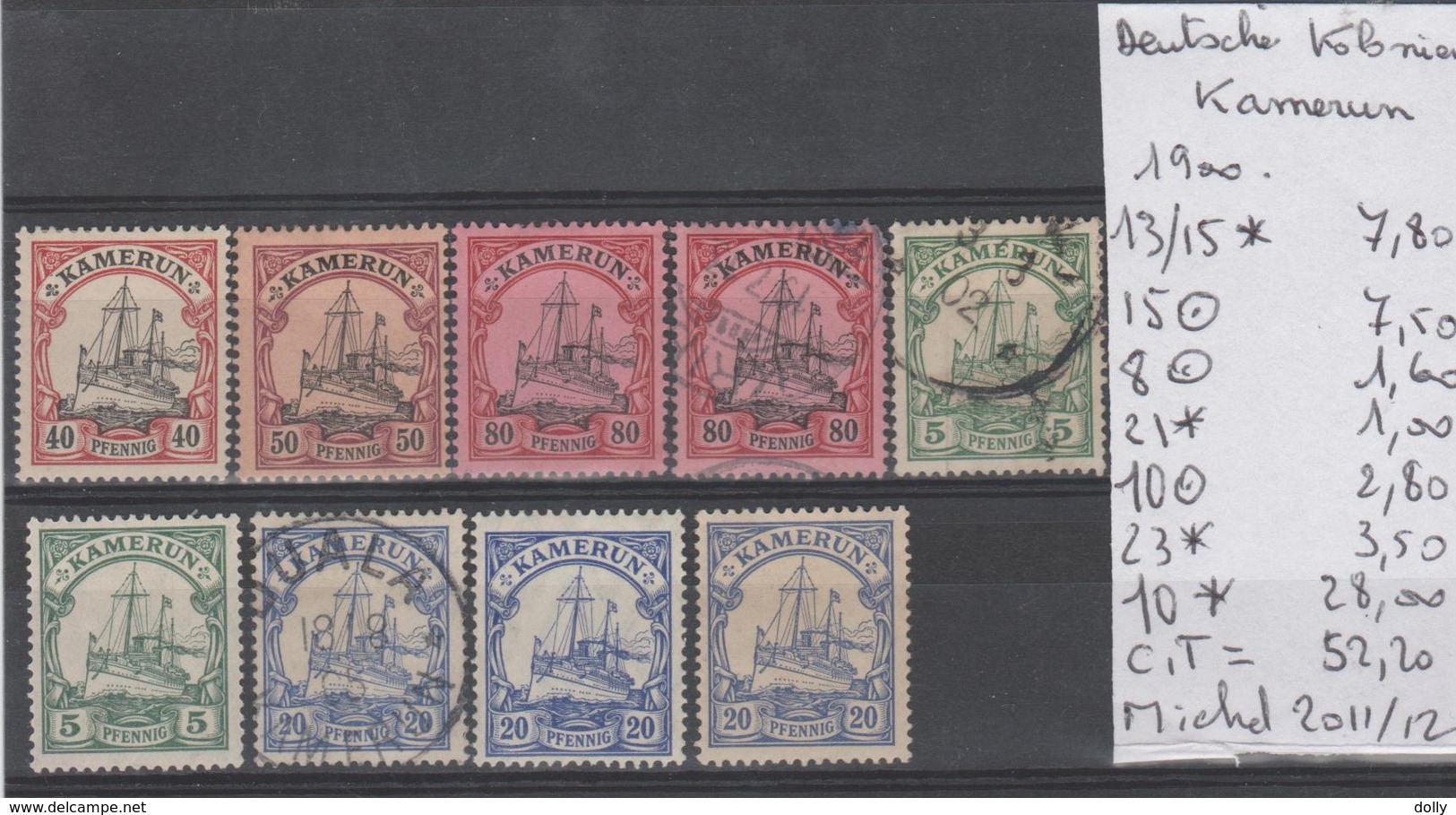 TIMBRES D ALLEMAGNE NEUF * OBLITEREES  KOLONIEN KAMEROUN  1900 Nr 13/15*-15-8-21*-10-23*-10*  COTE 52,20 € - Kamerun