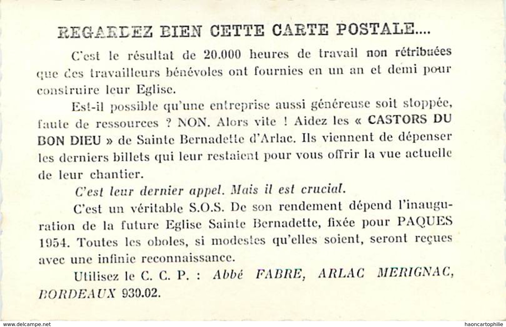 33  Merignac Construction De L'église De Sainte Bernadette Darlac - Merignac