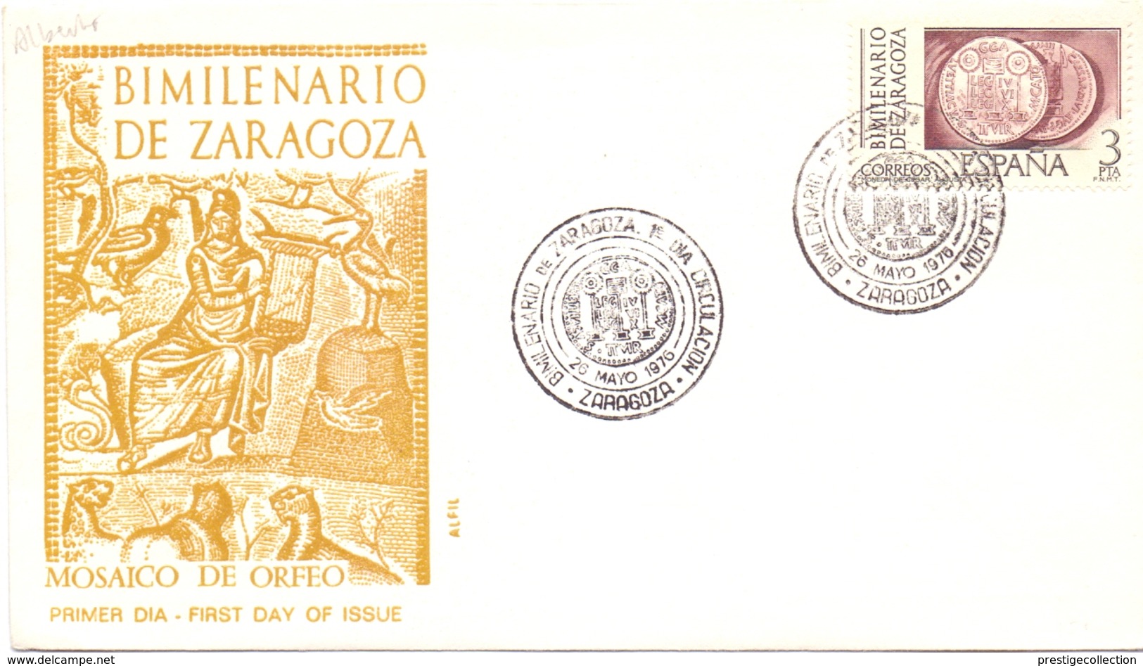 ESPANA BIMILENARIO DE ZARAGOZA 1976 FDC COVER  (DICE180113) - FDC