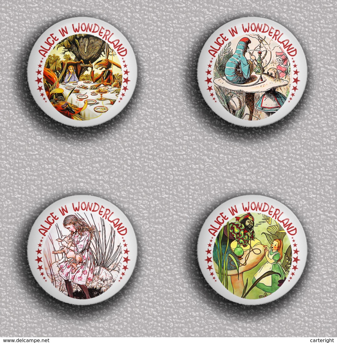 35 X Alice In Wonderland BADGE BUTTON PIN SET 1 (1inch/25mm Diameter) 35 DIFF - Pin's