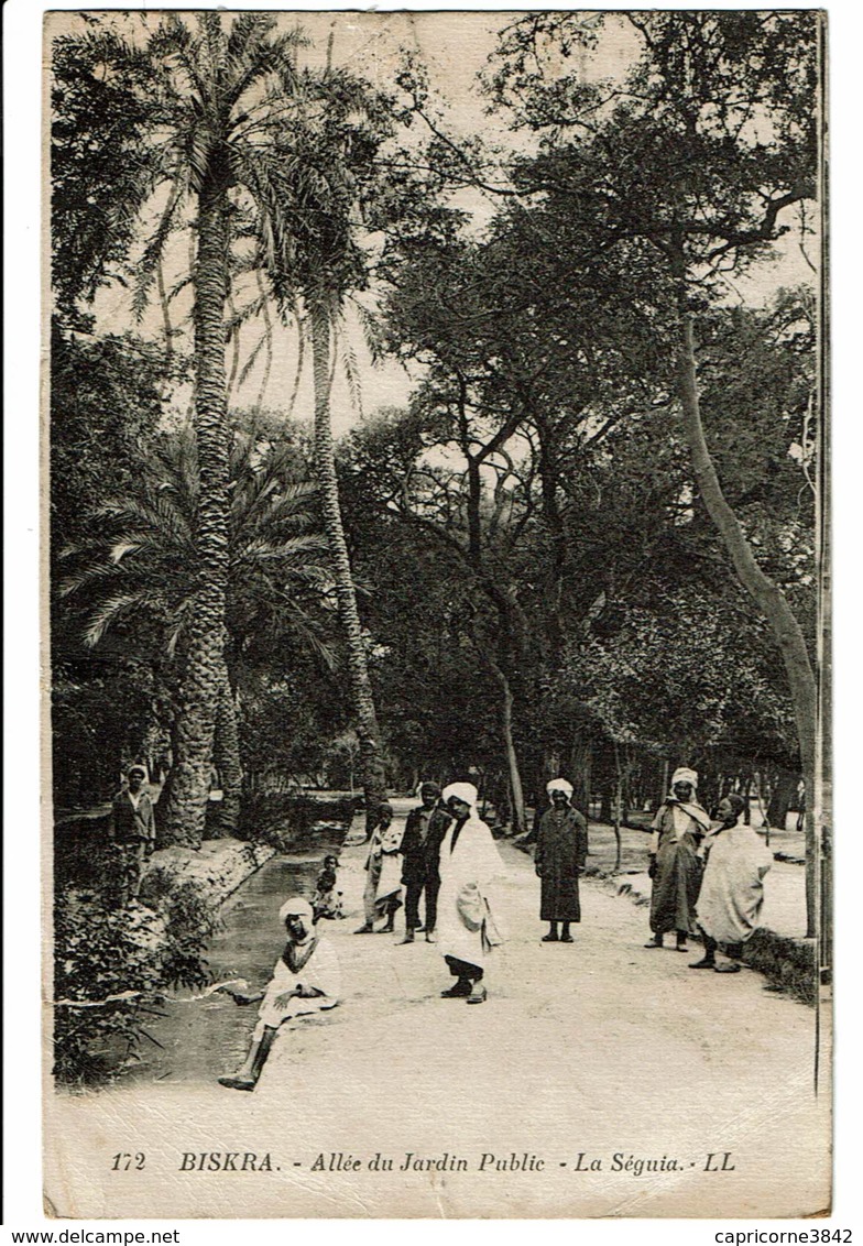 1930 - Algérie - Carte De Biskra Pour Paris - Cachet INCONNU Et Marques De Facteur - Tp N° 39 - Carte Un Peu Froissée - Lettres & Documents