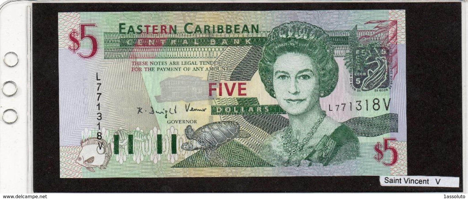 Banconota "Saint Vincent" 5 Dollars - East Carribeans