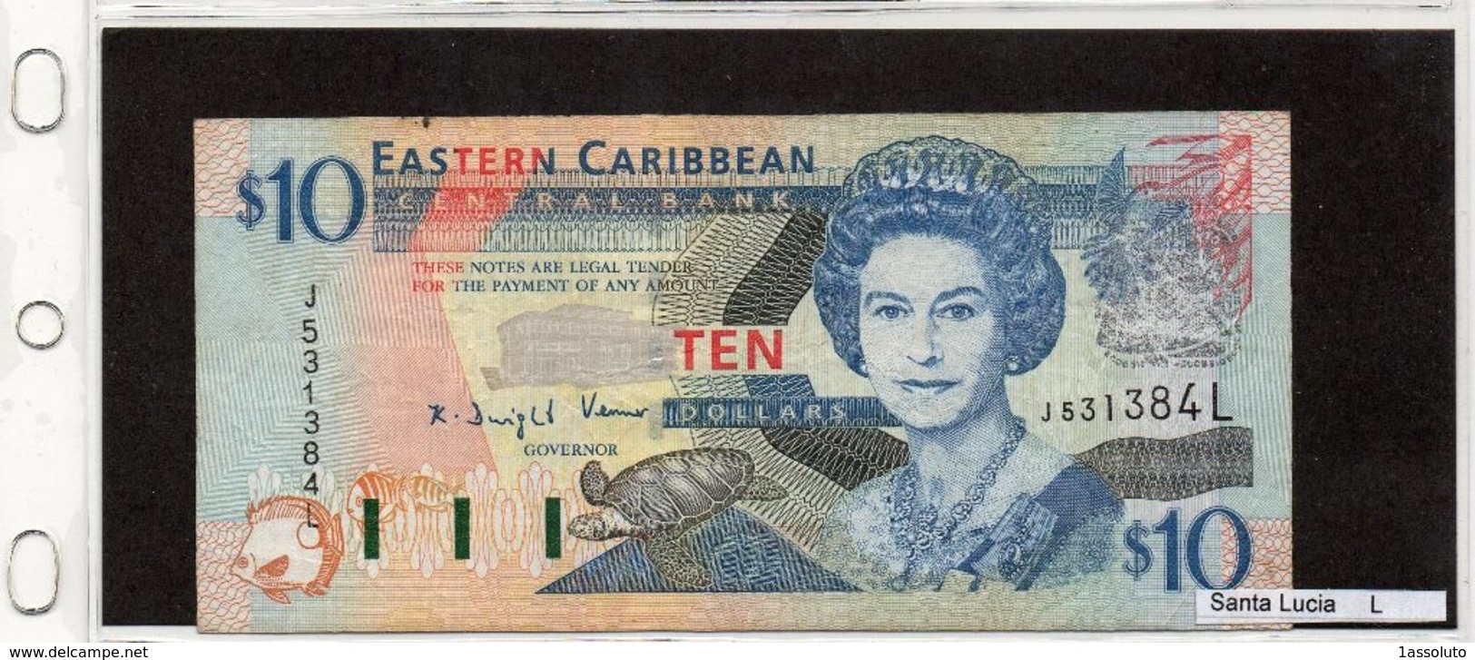 Banconota "Santa Lucia" 10 Dollars - East Carribeans