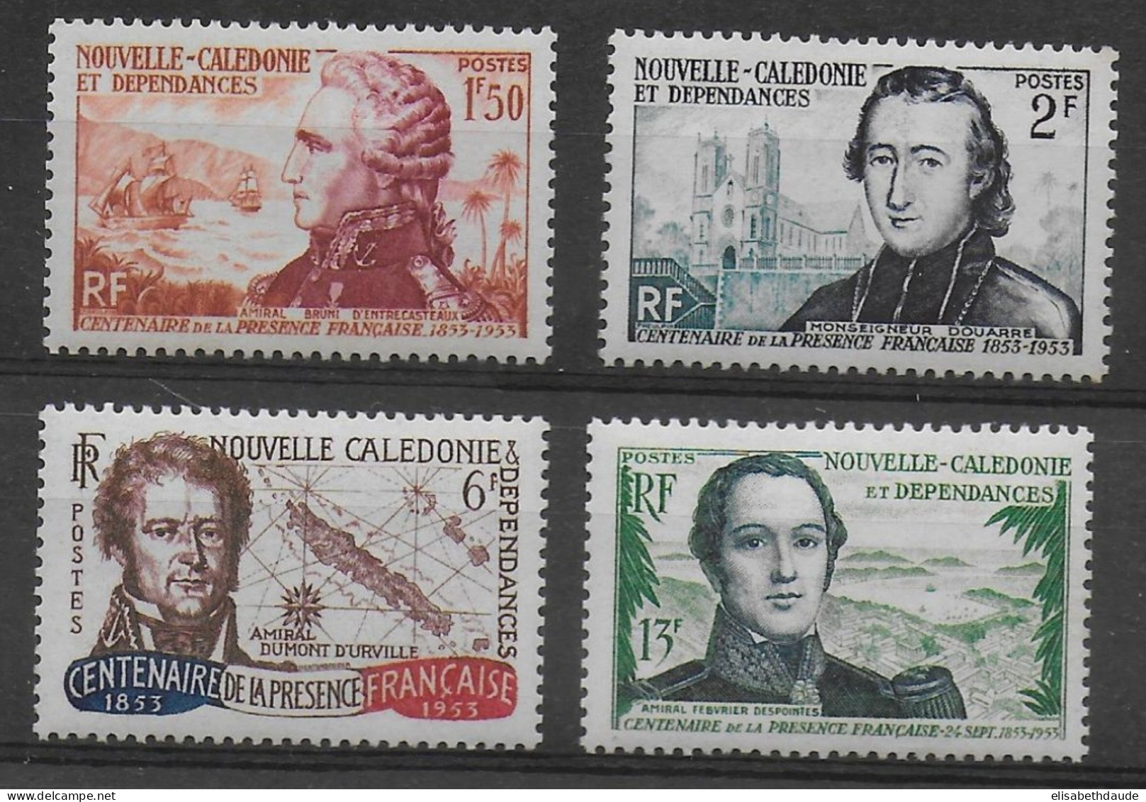 CALEDONIE - ANNEE 1953 COMPLETE - YVERT N°280/283 *  MLH - COTE = 44 EUR. - AMIRAUX - Neufs