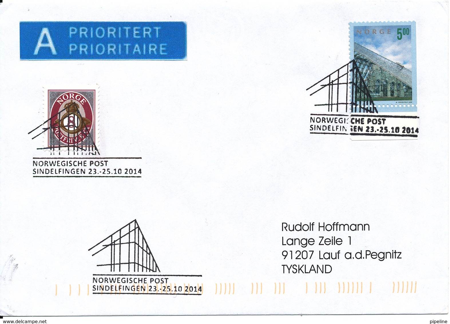 Norway Cover 23-25/-10-2014 Stampexhibition Sindelfingen Germany - Lettres & Documents