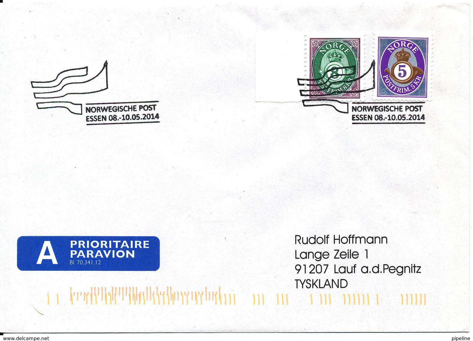 Norway Cover 8-10/5-2014 Stampexhibition Essen Germany - Lettres & Documents