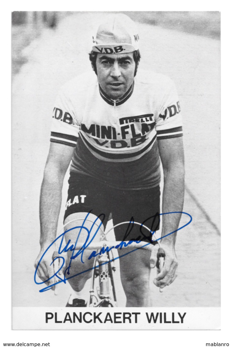 CARTE CYCLISME WILLY PLANCKAERT SIGNEE TEAM MINI FLAT 1979 - Ciclismo