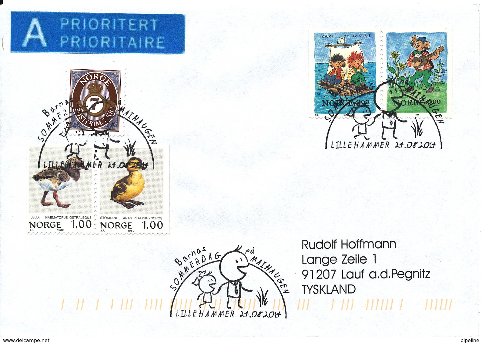 Norway Cover Lillehammer 14-8-2014 (Barnas Sommerdag Pa Maihaugen) - Lettres & Documents