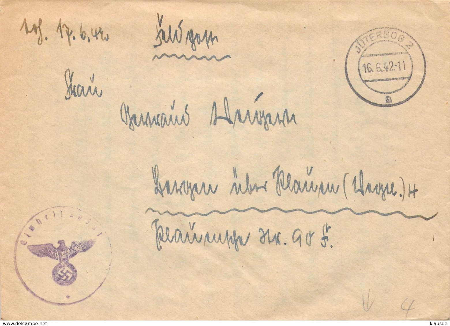 Feldpost Jüterbog 2 1942 Mit Korrespondenz - Documents