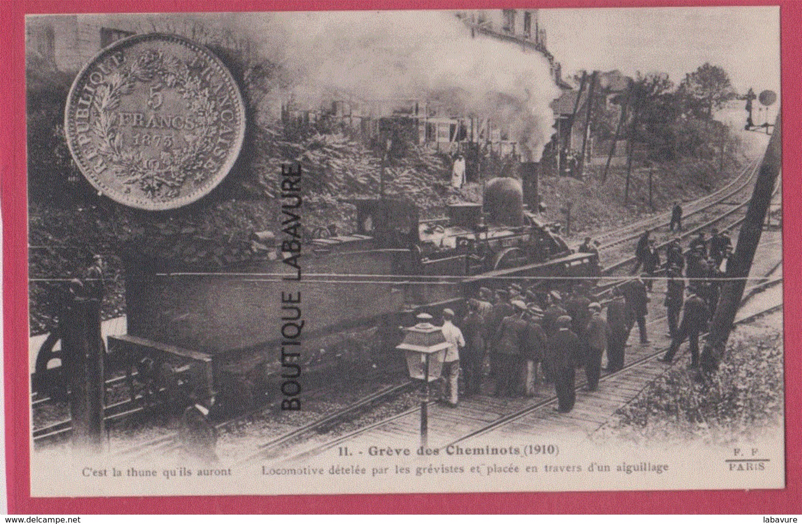 PARIS--GREVE DES CHEMINOTS ( 1910 ) Locomotive Dételée Par Les Grevistes Et Placé En Travers... - Grèves