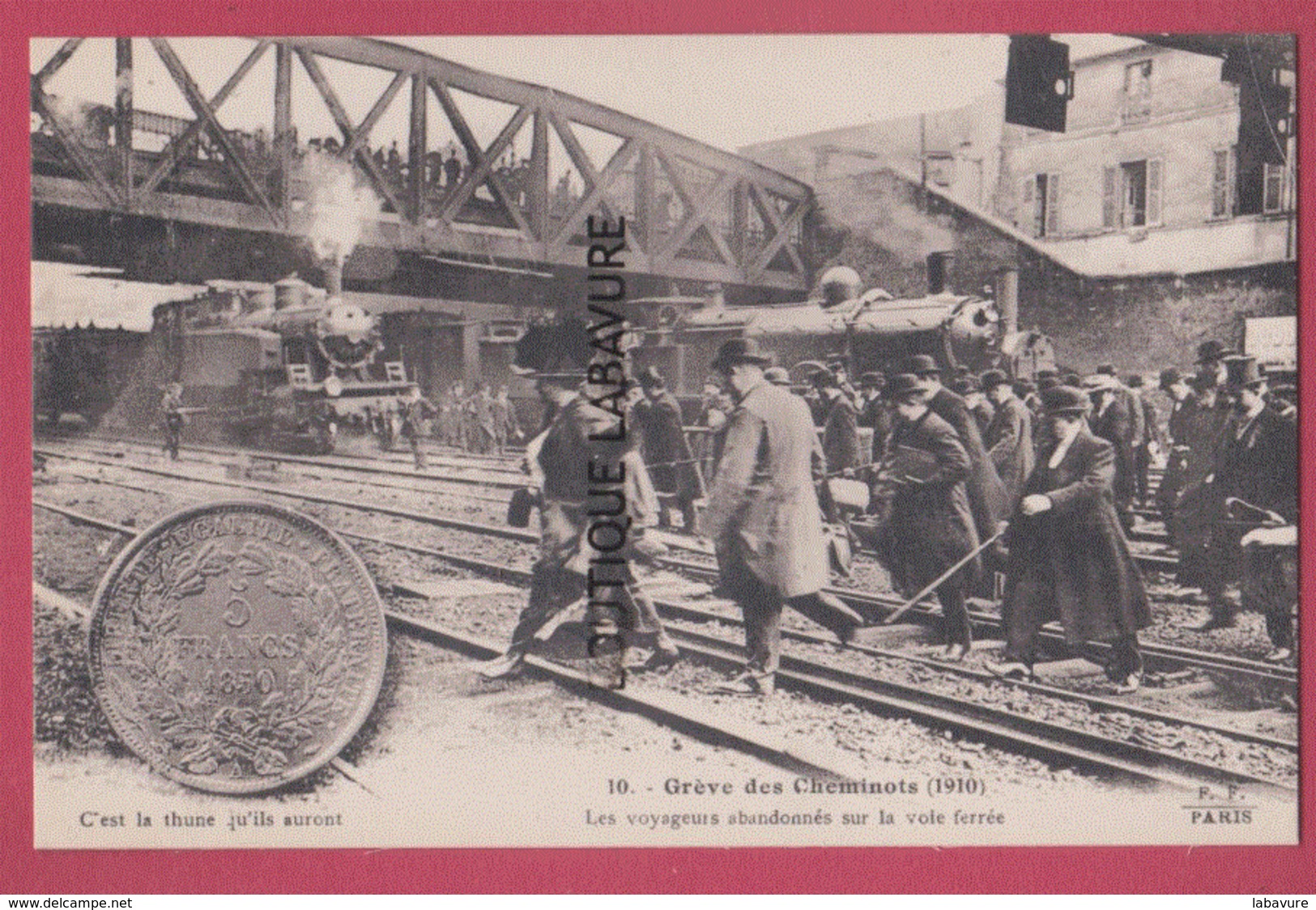 PARIS--GREVE DES CHEMINOTS ( 1910 ) Les Voyageurs Abandonnes Sur La Voie Ferrée---tres Animé.. - Grèves