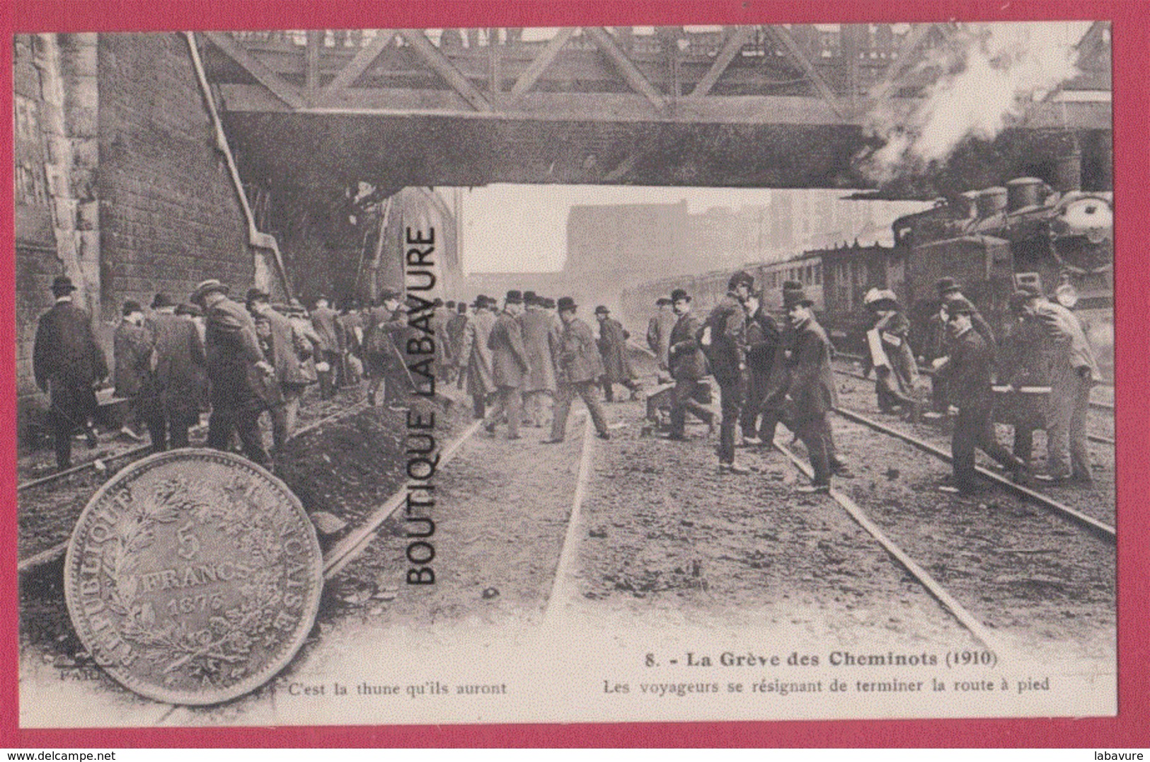 PARIS--GREVE DES CHEMINOTS ( 1910 ) Les Voyageurs Se Résigant A Terminer La Route A Pied---animé - Grèves