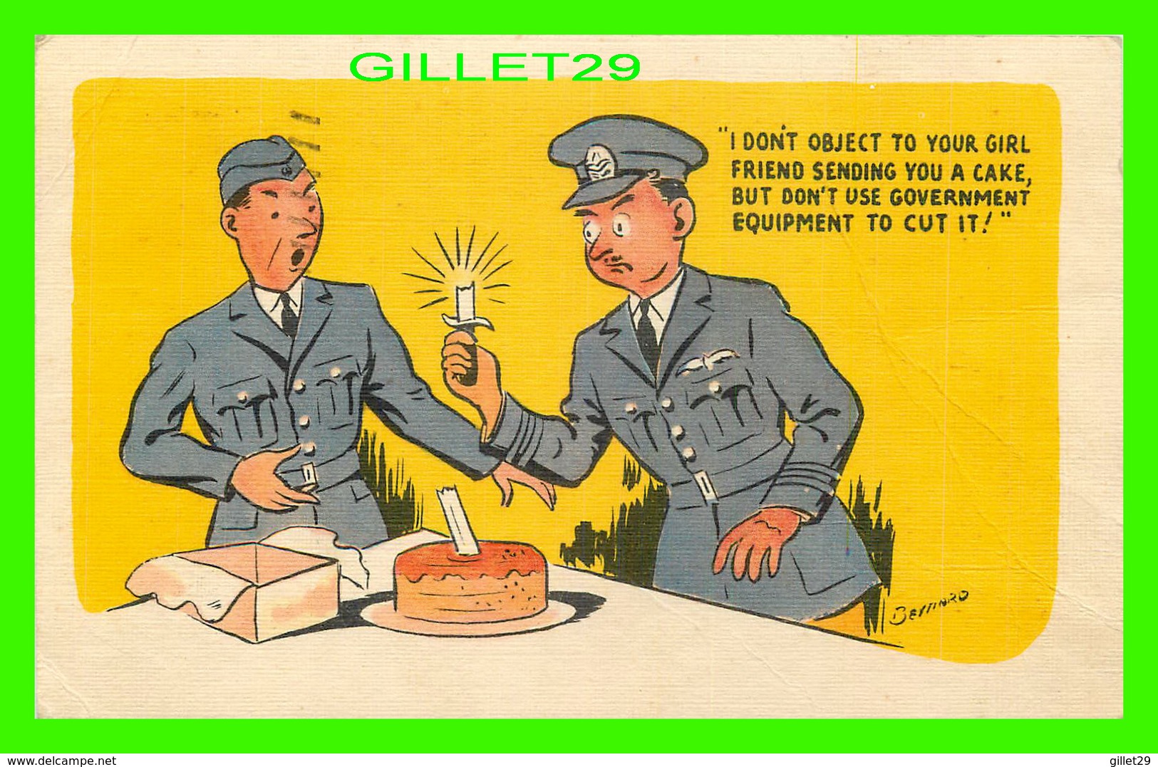 HUMOUR, COMICS - AVIATEURS - I DON'T OBJECT TO YOUR GIRL FRIEND SENDING YOU A CAKE... - TRAVEL IN 1943 - - Humour