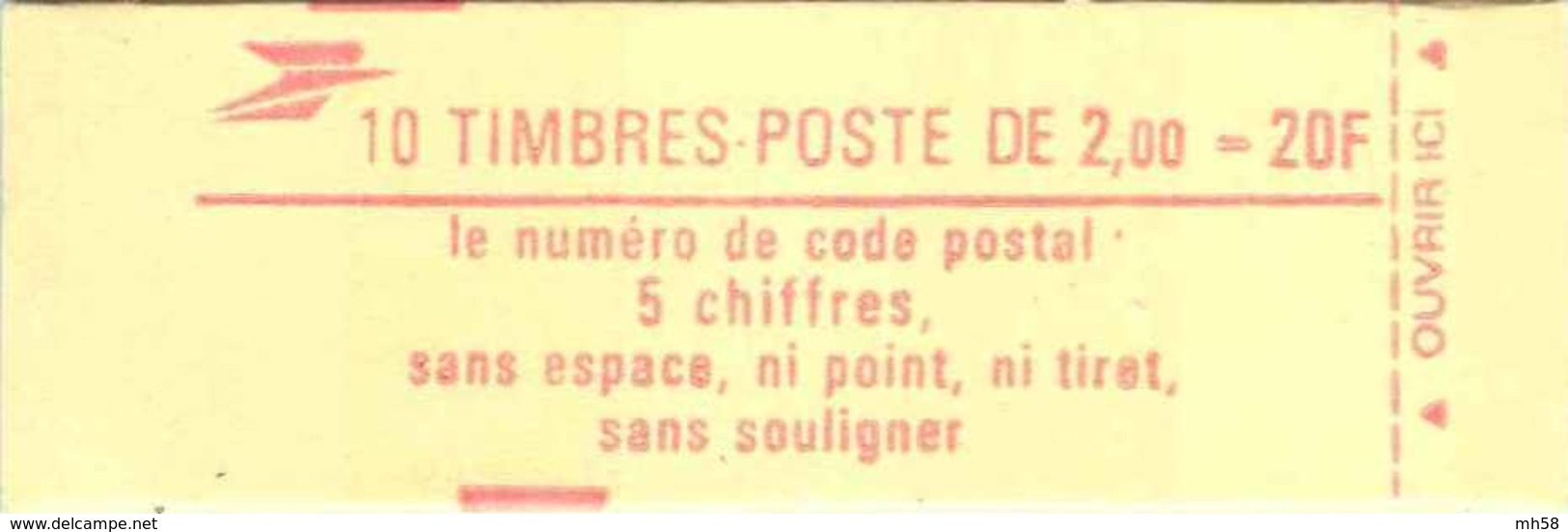 FRANCE - Carnet Conf. 9, Gomme Striée - 2f00 Liberté Rouge - YT 2274 C3 / Maury 450 - Autres & Non Classés