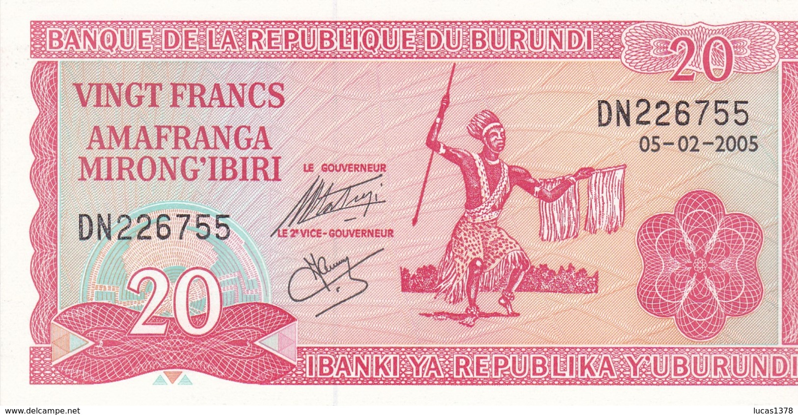 BURUNDI 20 FRANCS 2007 / NEUF - Burundi