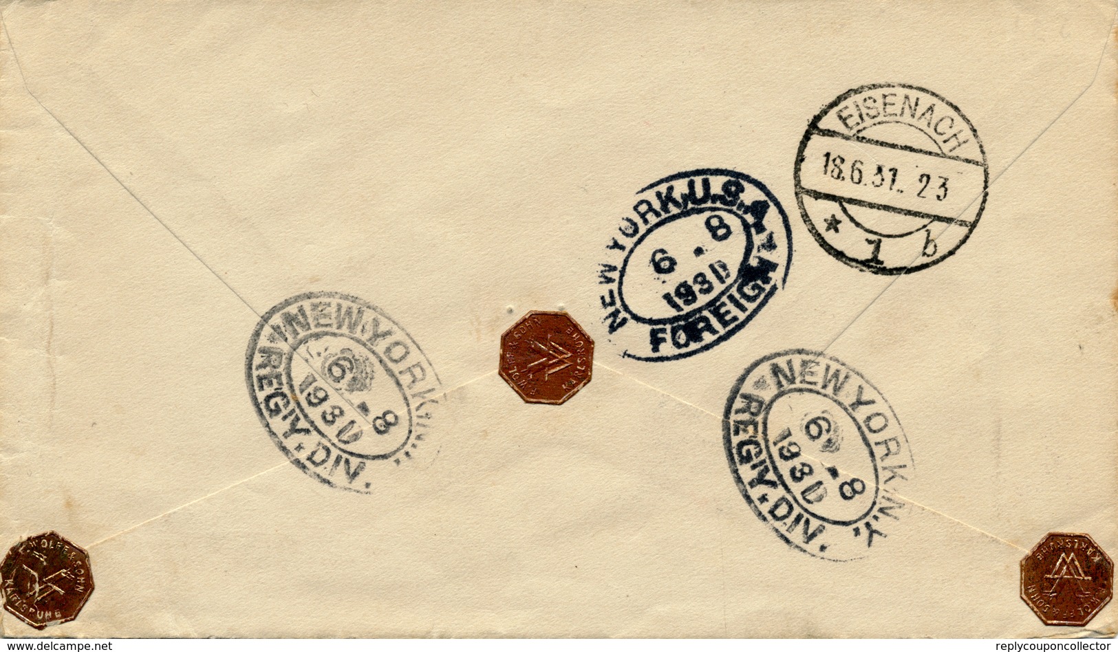 LA CEIBA / Honduras - 1931 , R-Brief über New York Nach Eisenach - Honduras