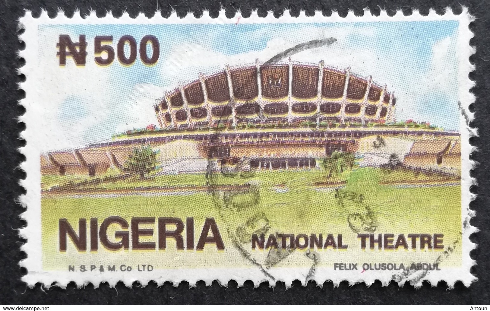 Nigeria  1990 National Theater USED Scott $25 - Nigeria (1961-...)